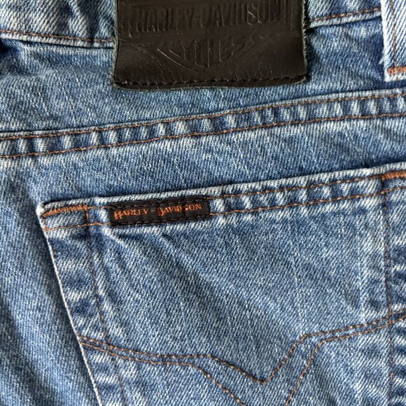 Womens Harley Davidson Vintage Denim Jeans Size 6 Petite Boot Medium Wash 90s - Picture 2 of 6